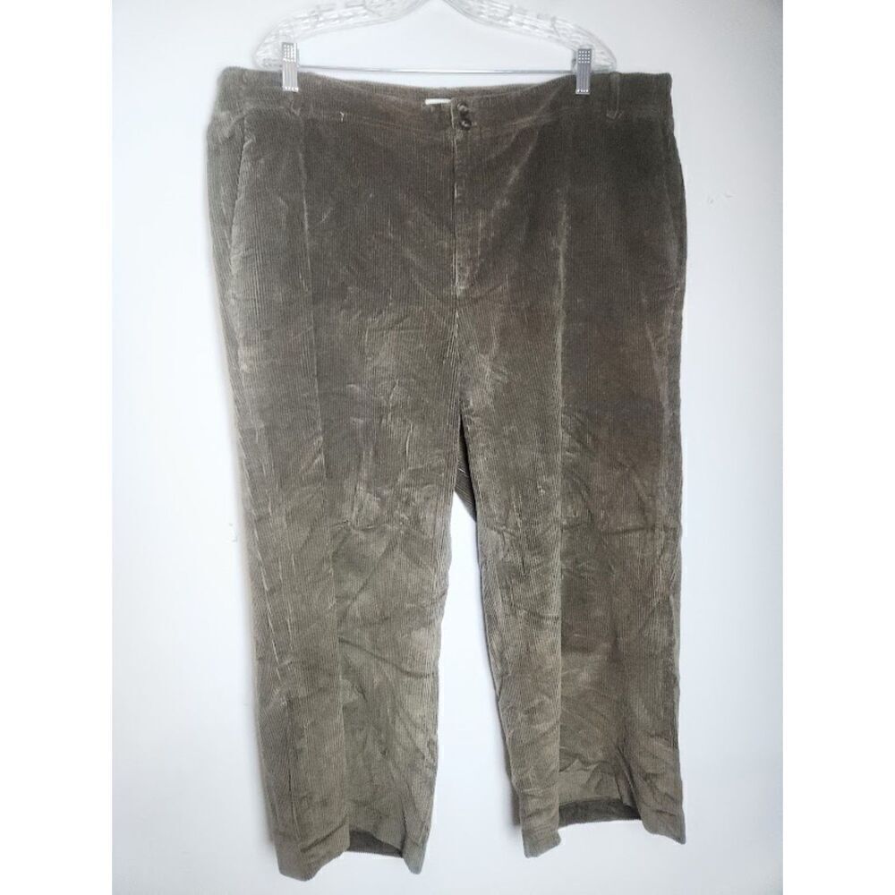 NWT J.Jill Women Brown Corduroy 100% Cotton Straight Leg Pants size 24W